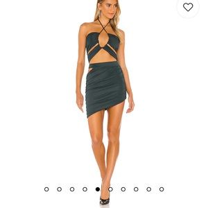 h:ours Diane Mini Skirt in Teal Green